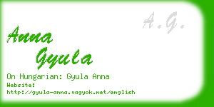 anna gyula business card